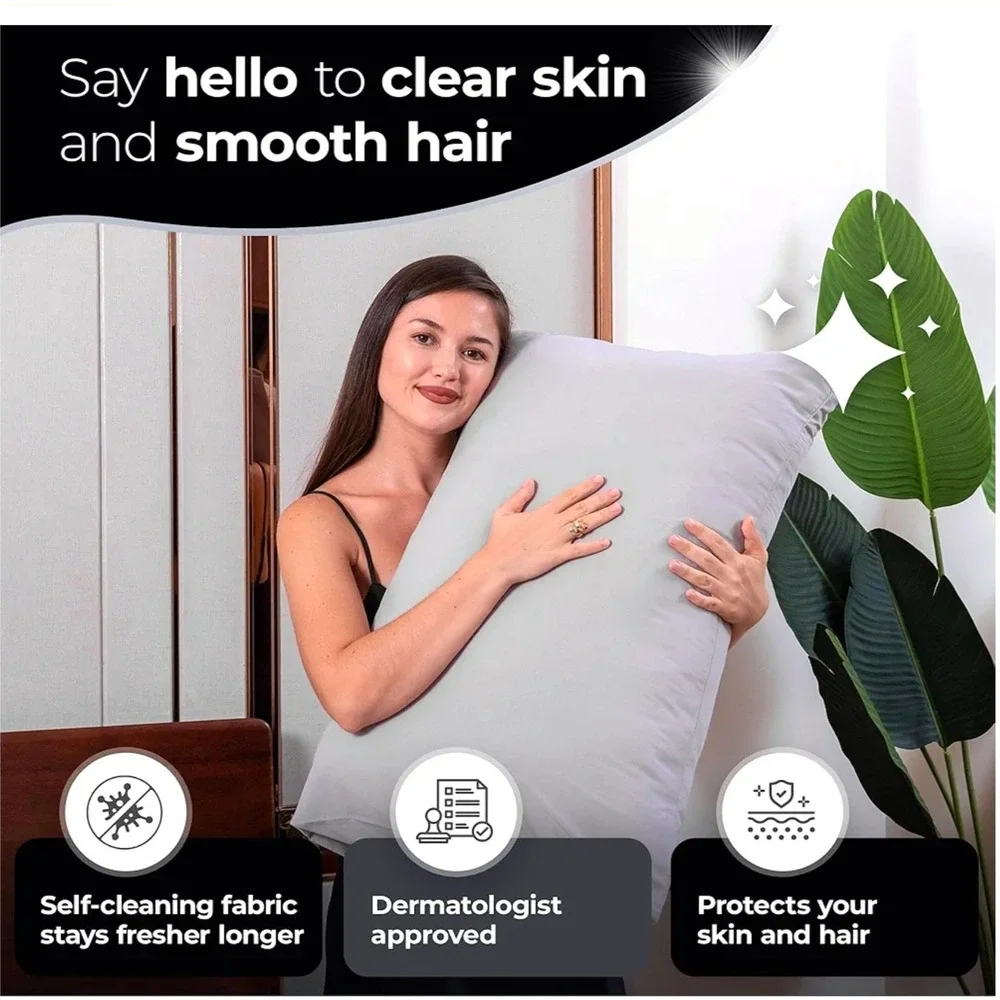 Silvery Bed Sheets Queen Size‎ Silver Infused Microfiber Soft Hypoallergenic